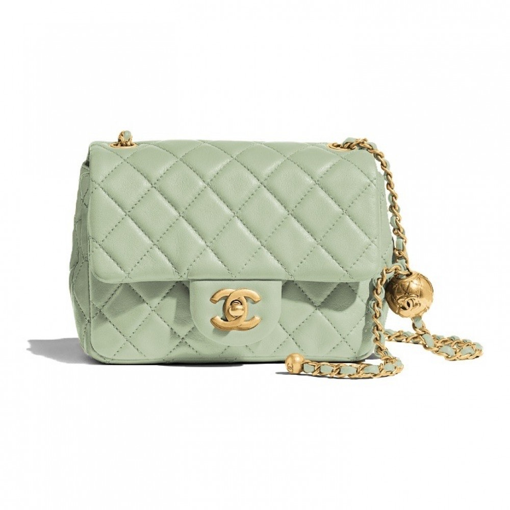 Chanel Flap Bag Gold Ball Green Chanel Flap Bag Gold Ball Green