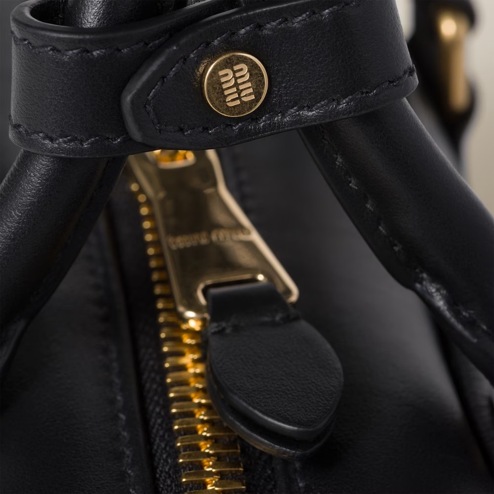 Arcadie Leather Small Handbag Black