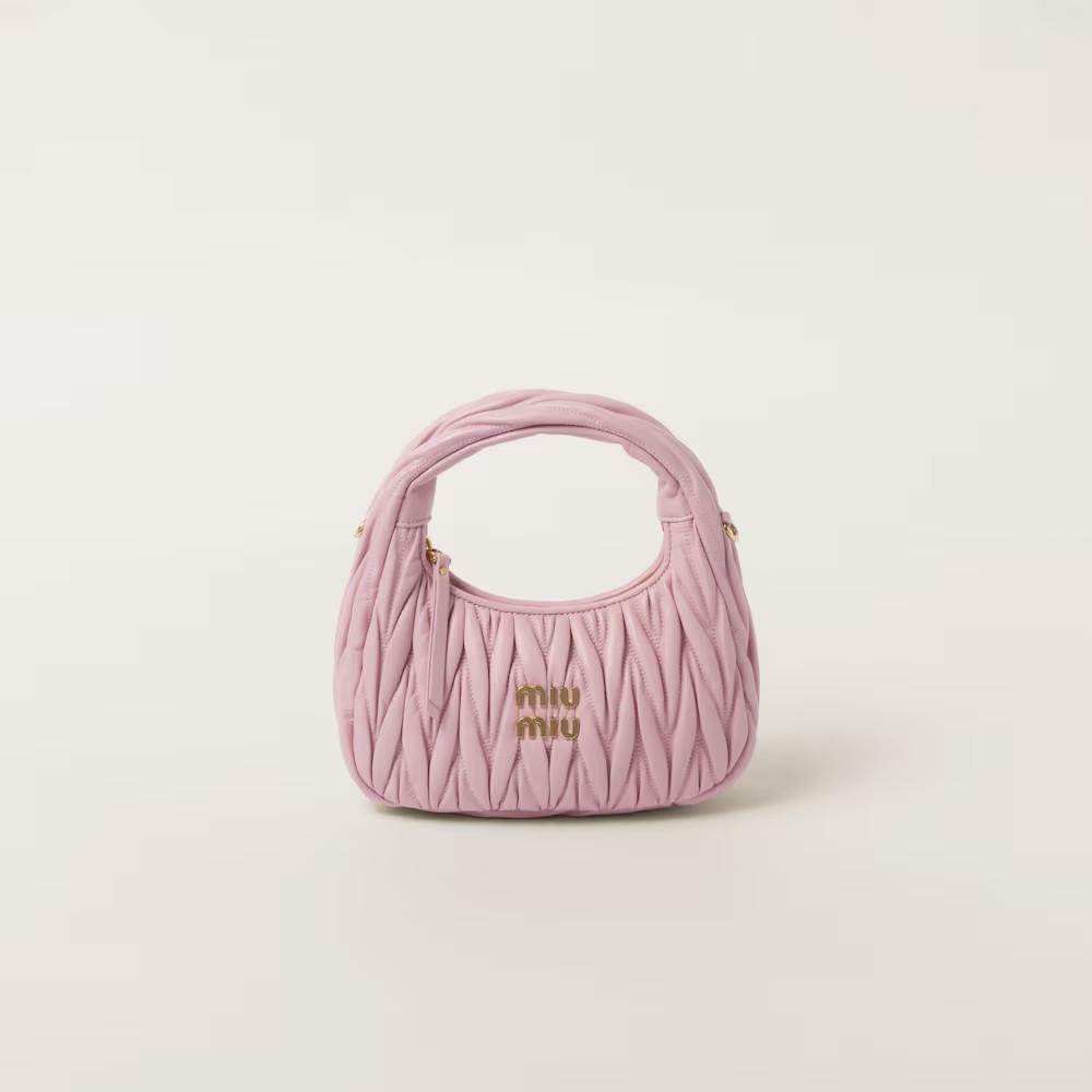 Wander Matelassé Soft Lamb Nappa Small Crescent Moon Bag Snow Pink Wander Matelassé Soft Lamb Nappa Small Crescent Moon Bag Snow Pink