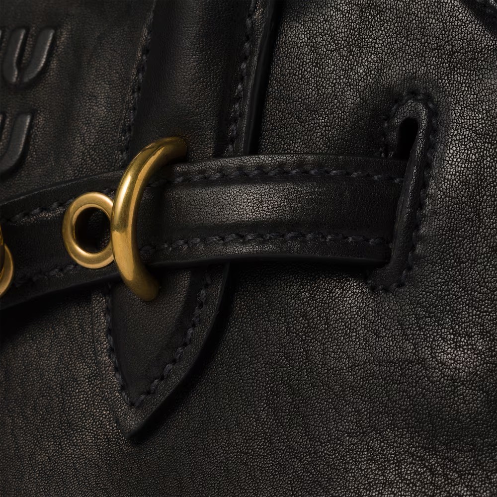 Aventure Nappa Leather Handbag Black
