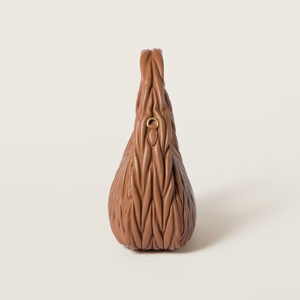 Wander Matelassé Medium Hobo Underarm Bag Cognac