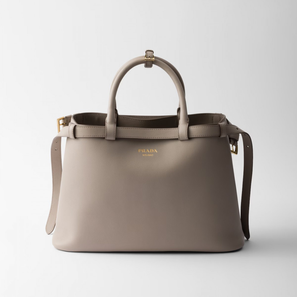 Prada Buckle Medium Leather Double-Belted Handbag Prada Buckle Medium Leather Double-Belted Handbag