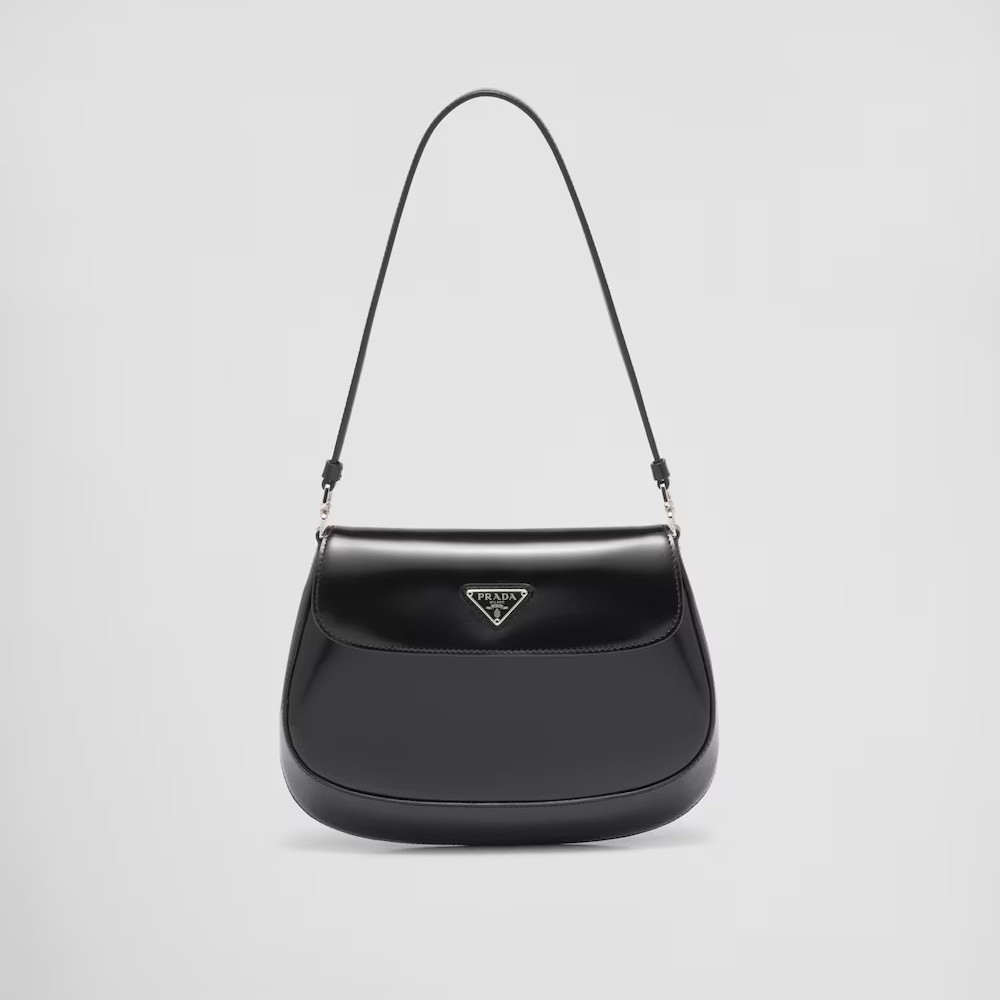 Prada Cleo Small Gloss Leather Flip Shoulder Bag Prada Cleo Small Gloss Leather Flip Shoulder Bag