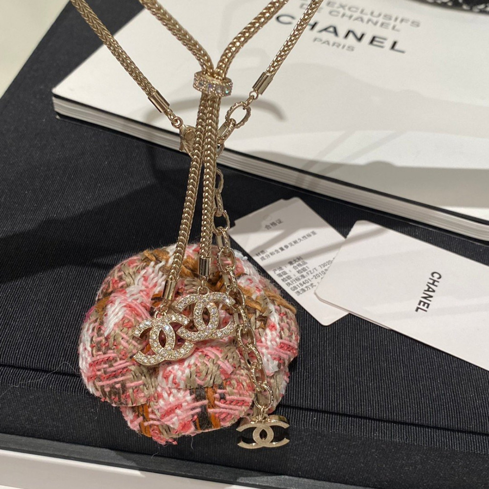 Chanel Necklace, Double Logo, With Diamonds, Top Quality Chanel Necklace, Double Logo, With Diamonds, Top Quality