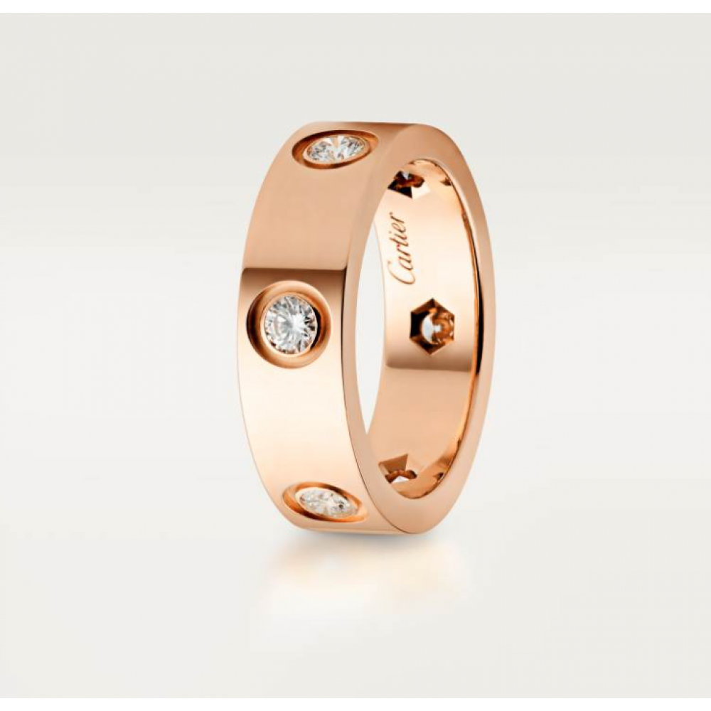 Cartier Love Ring Classic Set With 6 Diamonds