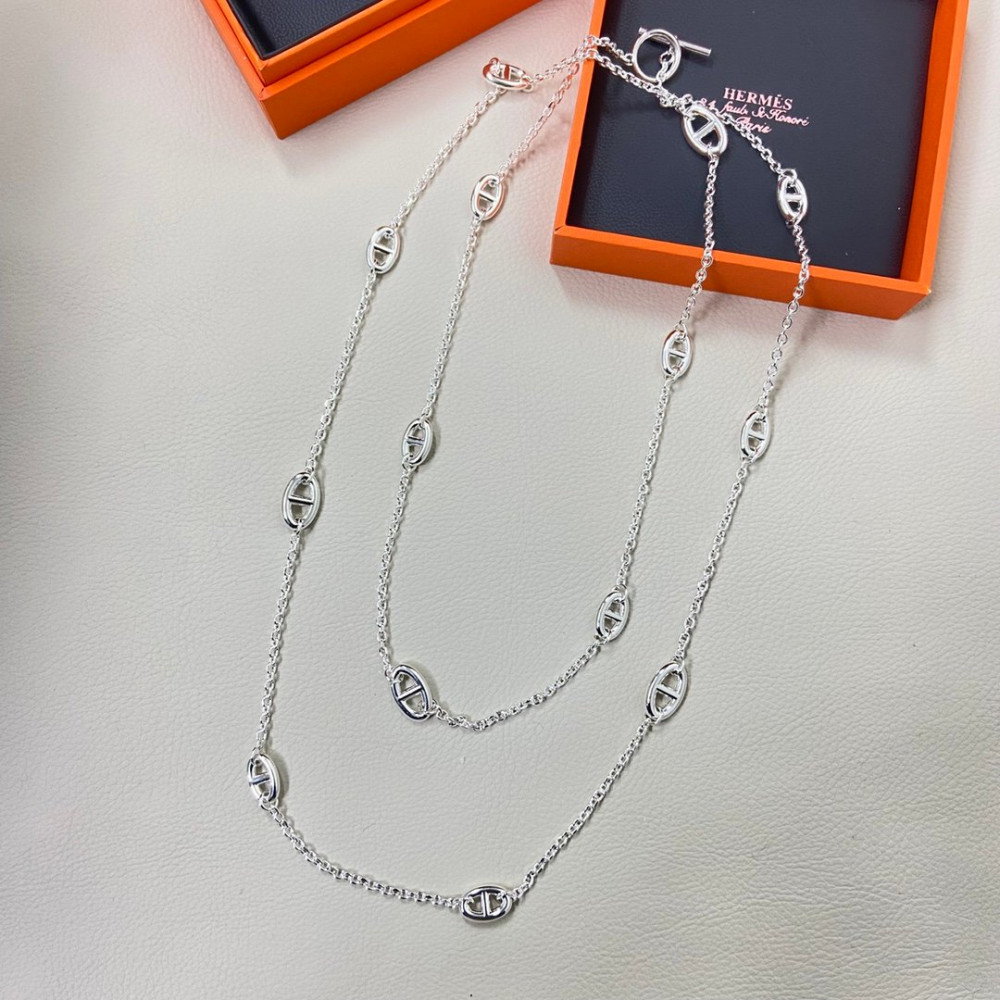 Hermes Necklace, Pig Nose , Long Necklace Hermes Necklace, Pig Nose , Long Necklace