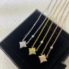 Lv One Flower Necklace, With Diamonds, Gold, Rose Gold, Silver