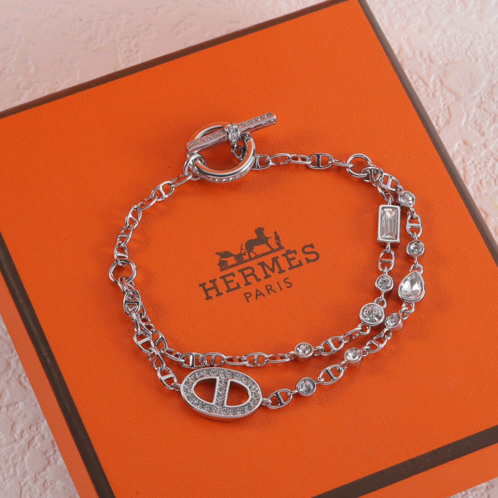 Hermes Bracelet, Pig Nose, With Diamonds Hermes Bracelet, Pig Nose, With Diamonds