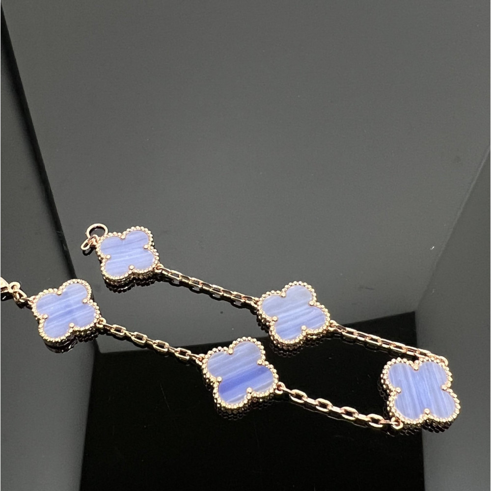 Clover With 5 Flowers-Light Purple Marble Clover With 5 Flowers-Light Purple Marble