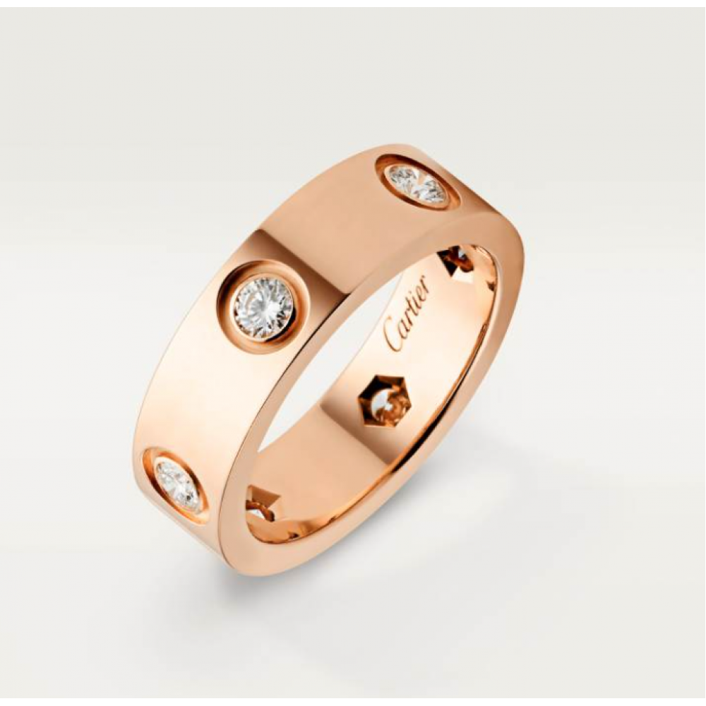 Cartier Love Ring Classic Set With 6 Diamonds