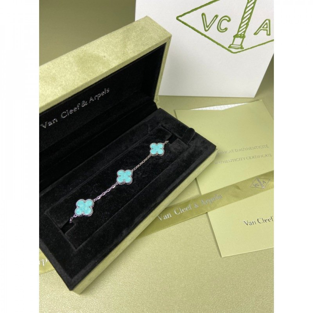 Clover With 5 Flowers-Aqua Green