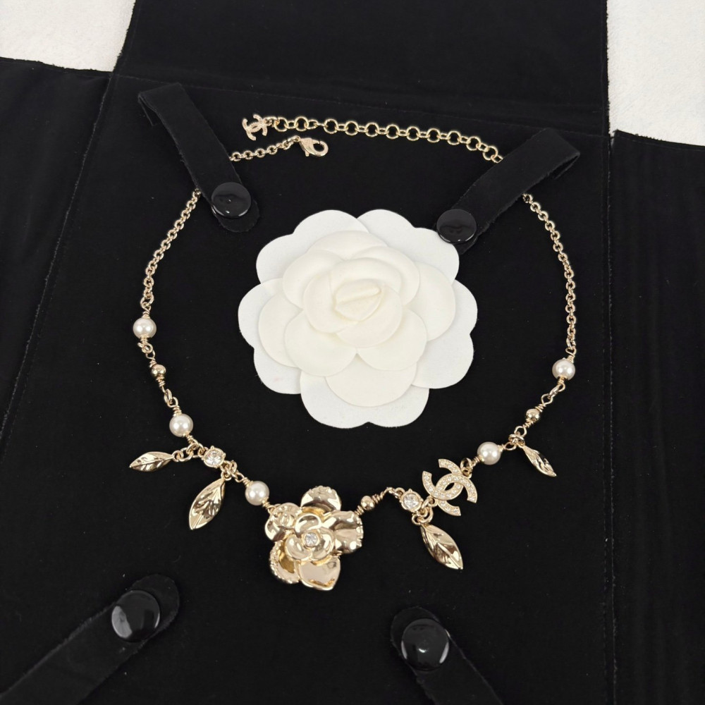 Chanel Necklace, Camellia And Leaves, Top Quality Chanel Necklace, Camellia And Leaves, Top Quality