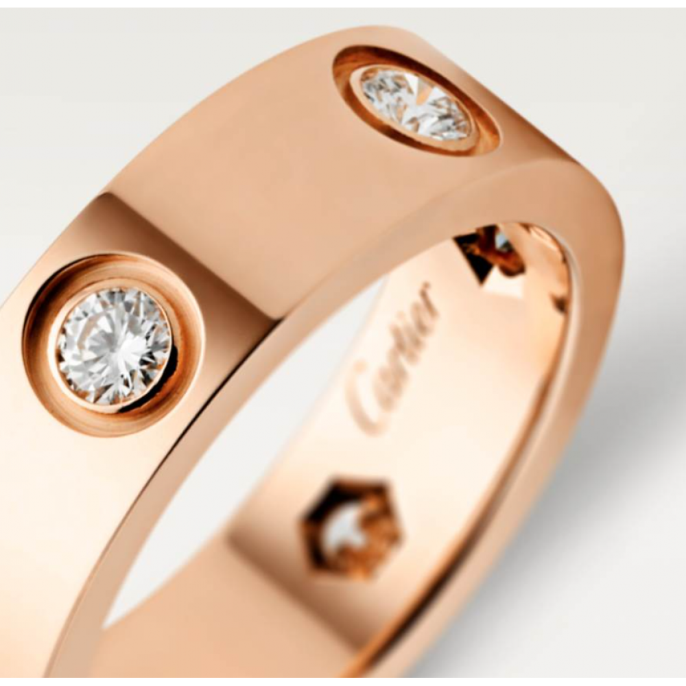 Cartier Love Ring Classic Set With 6 Diamonds