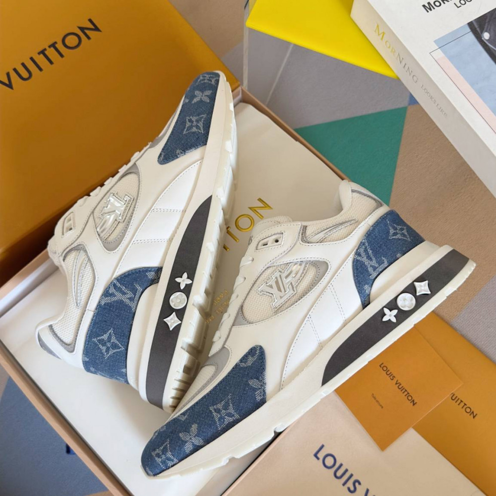 LV Run Away Sneaker White & Denim Blue