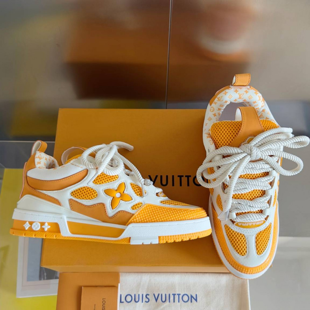 LV Skate Sneaker Orange&White Stars