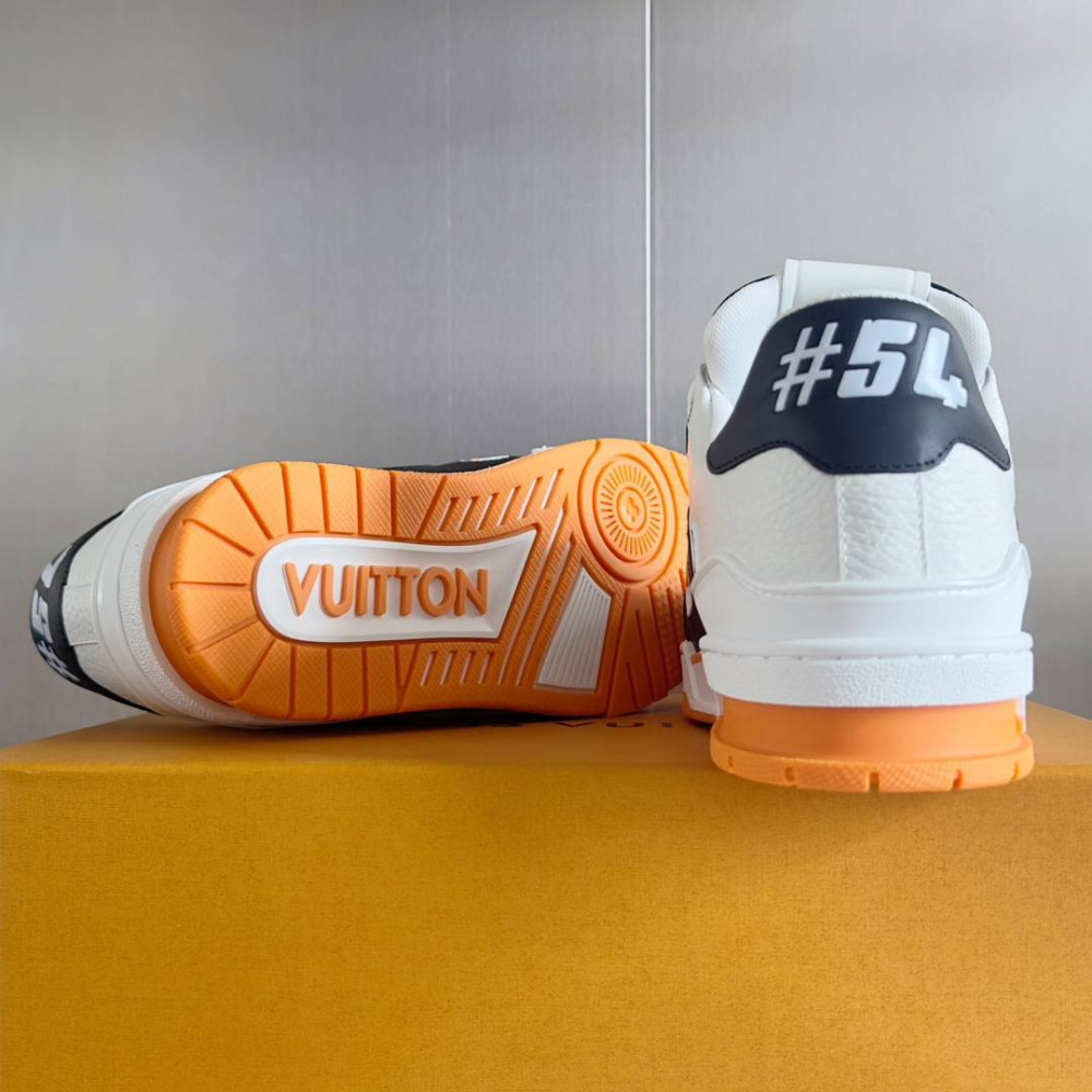 LV Trainer Sneaker Black/White and Orange-031