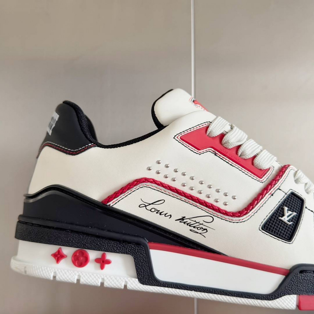 LV Trainer Sneaker Black/White and Red-042