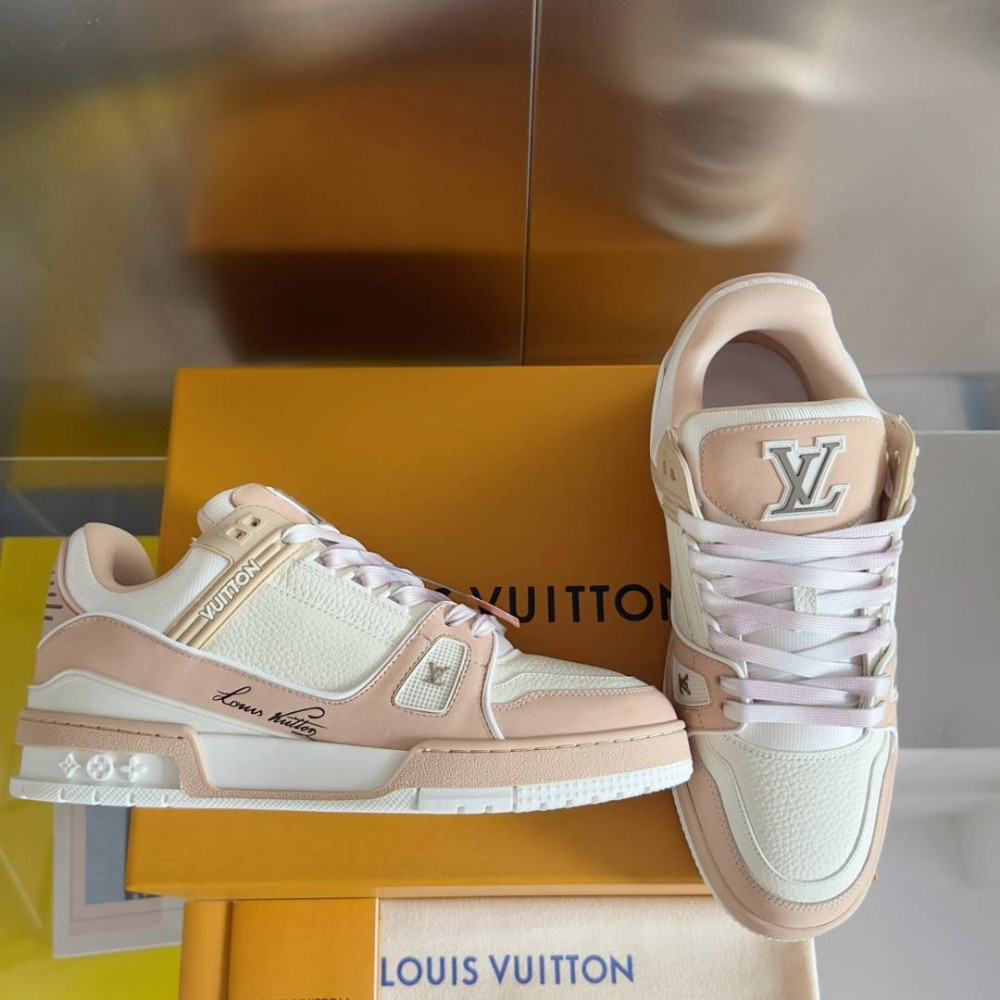 LV Trainer Sneaker White and Pink-048
