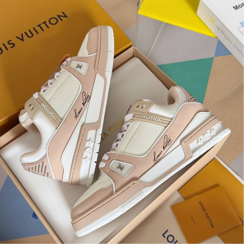 LV Trainer Sneaker White and Pink-048