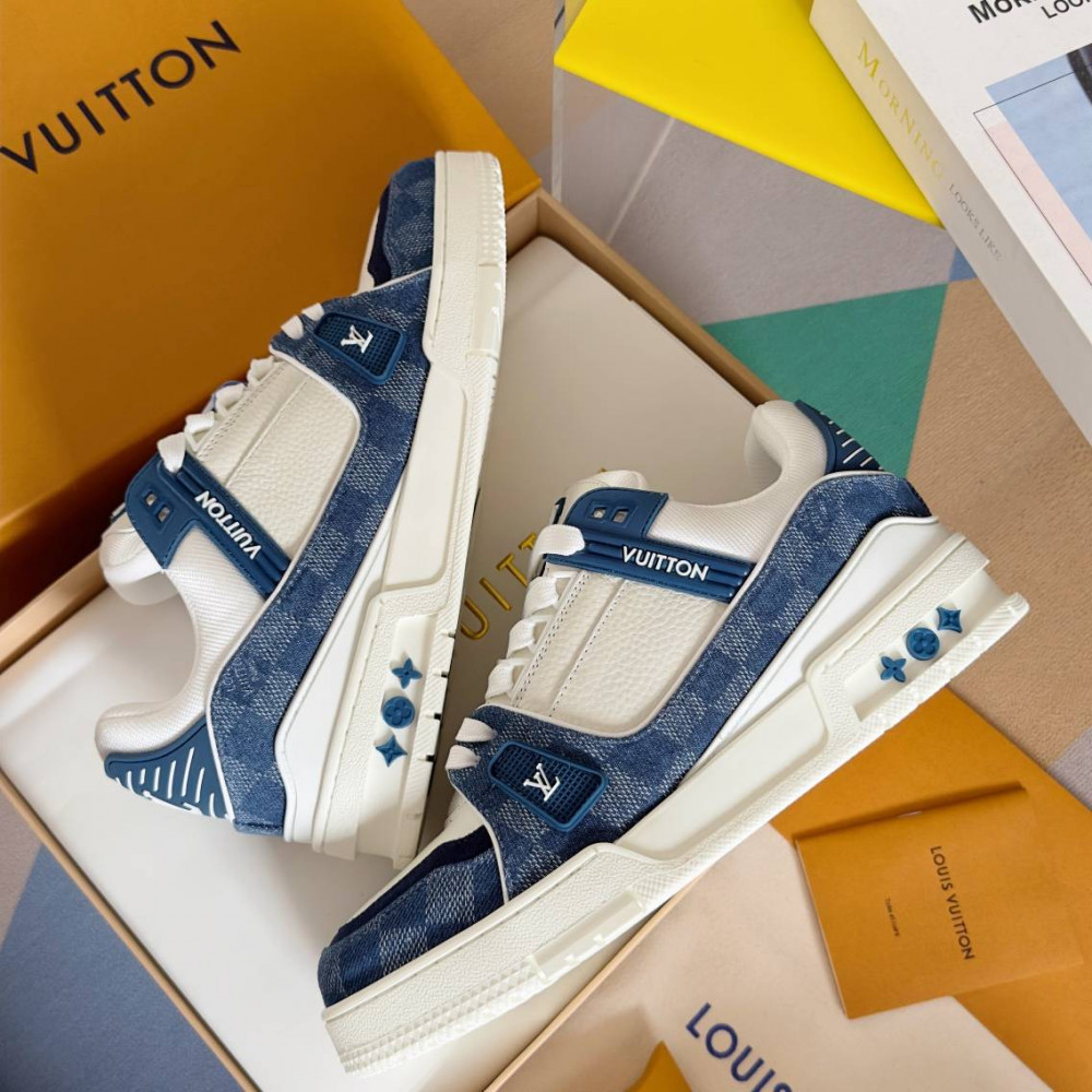 LV Trainer Sneaker Blue Jeans-050 LV Trainer Sneaker Blue Jeans-050