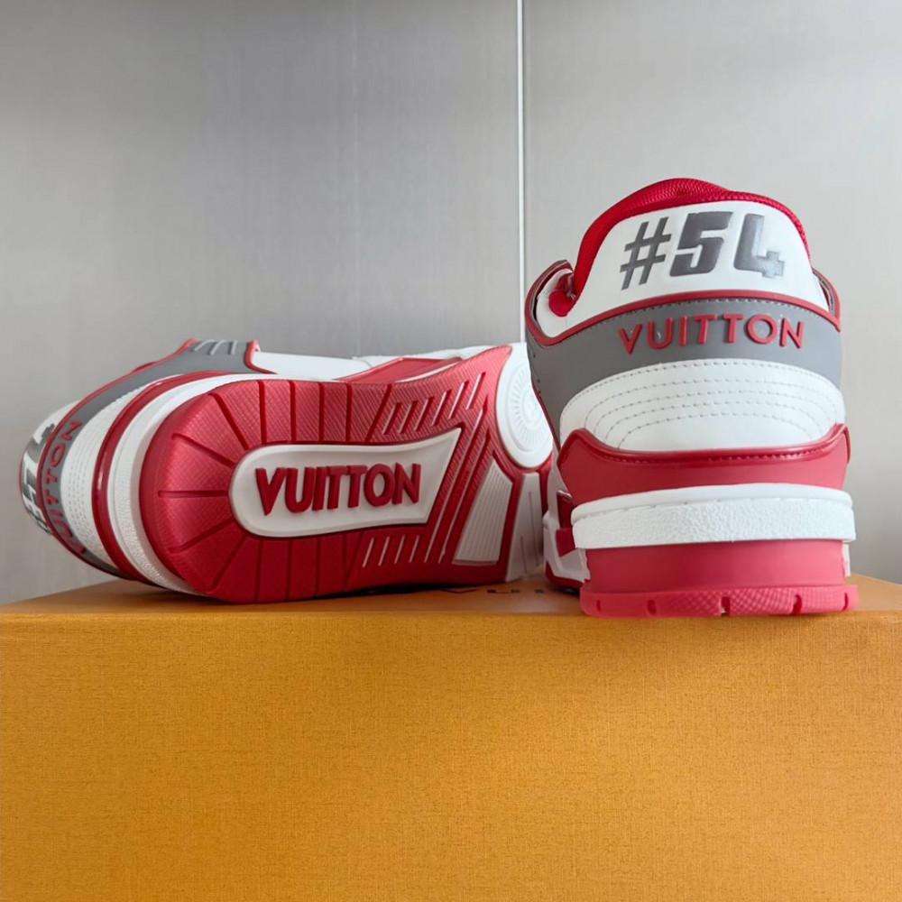 LV Trainer Sneaker Red and White-067