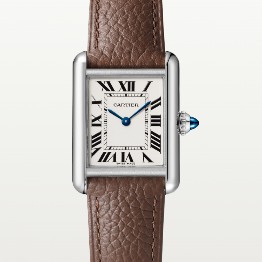Cartier Watch Tank Must Silver And Blue Pointer Belt