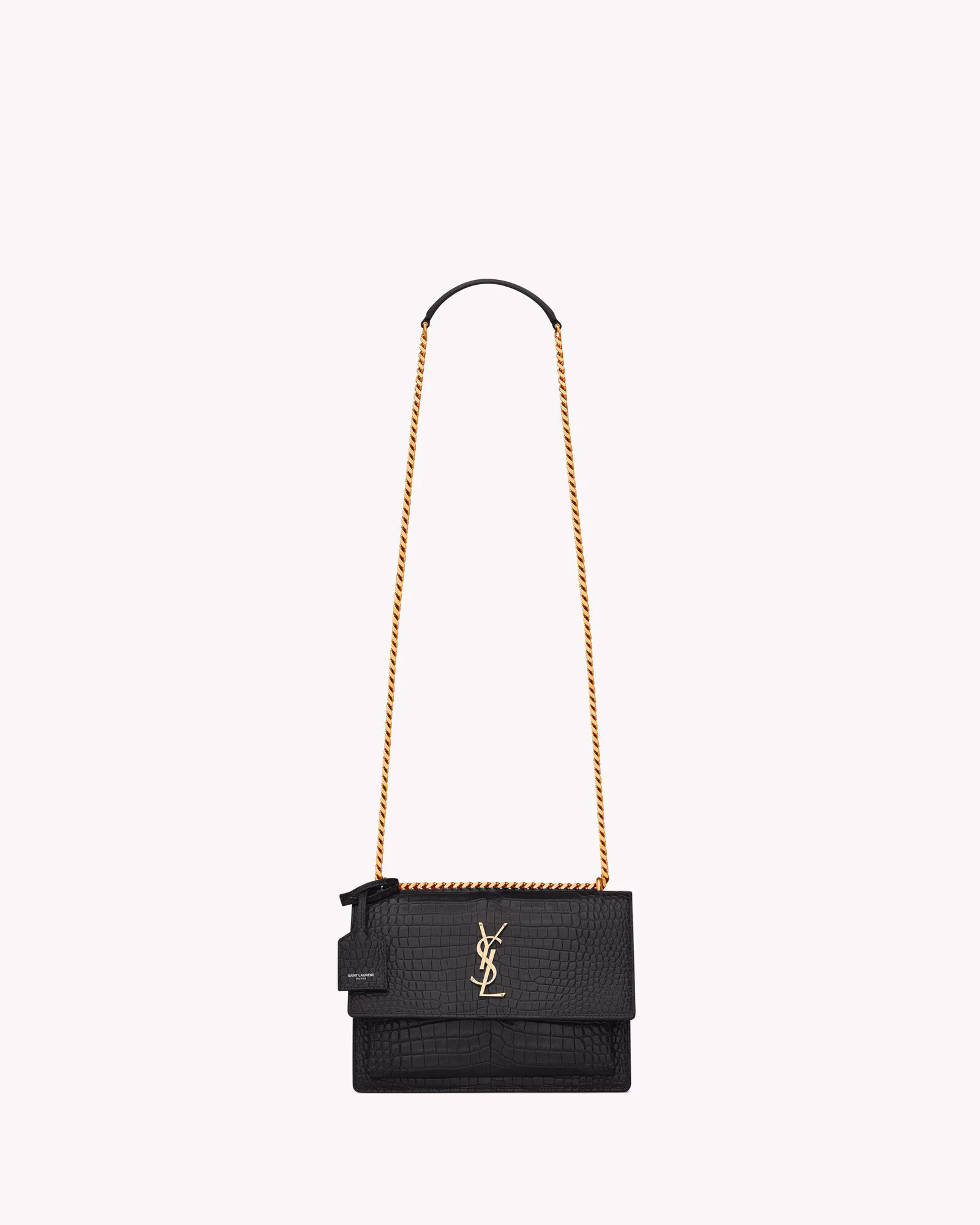 Sunset Medium In Crocodile-Embossed Leather