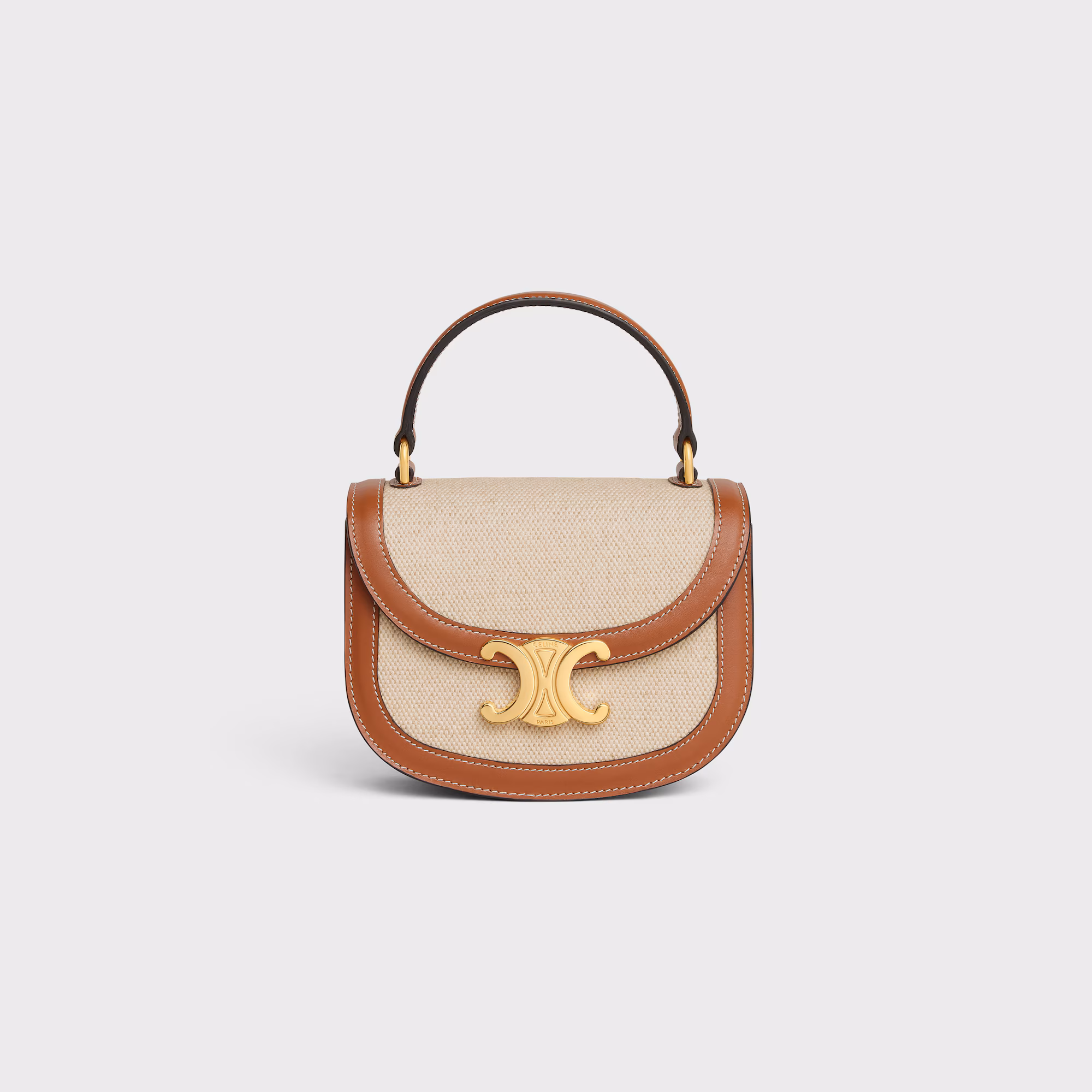 Mini Besace Clea In Textile And Calfskin