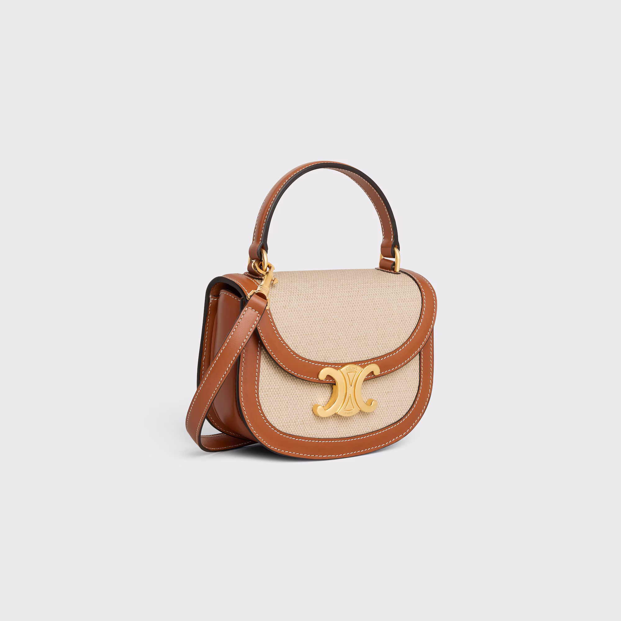 Mini Besace Clea In Textile And Calfskin