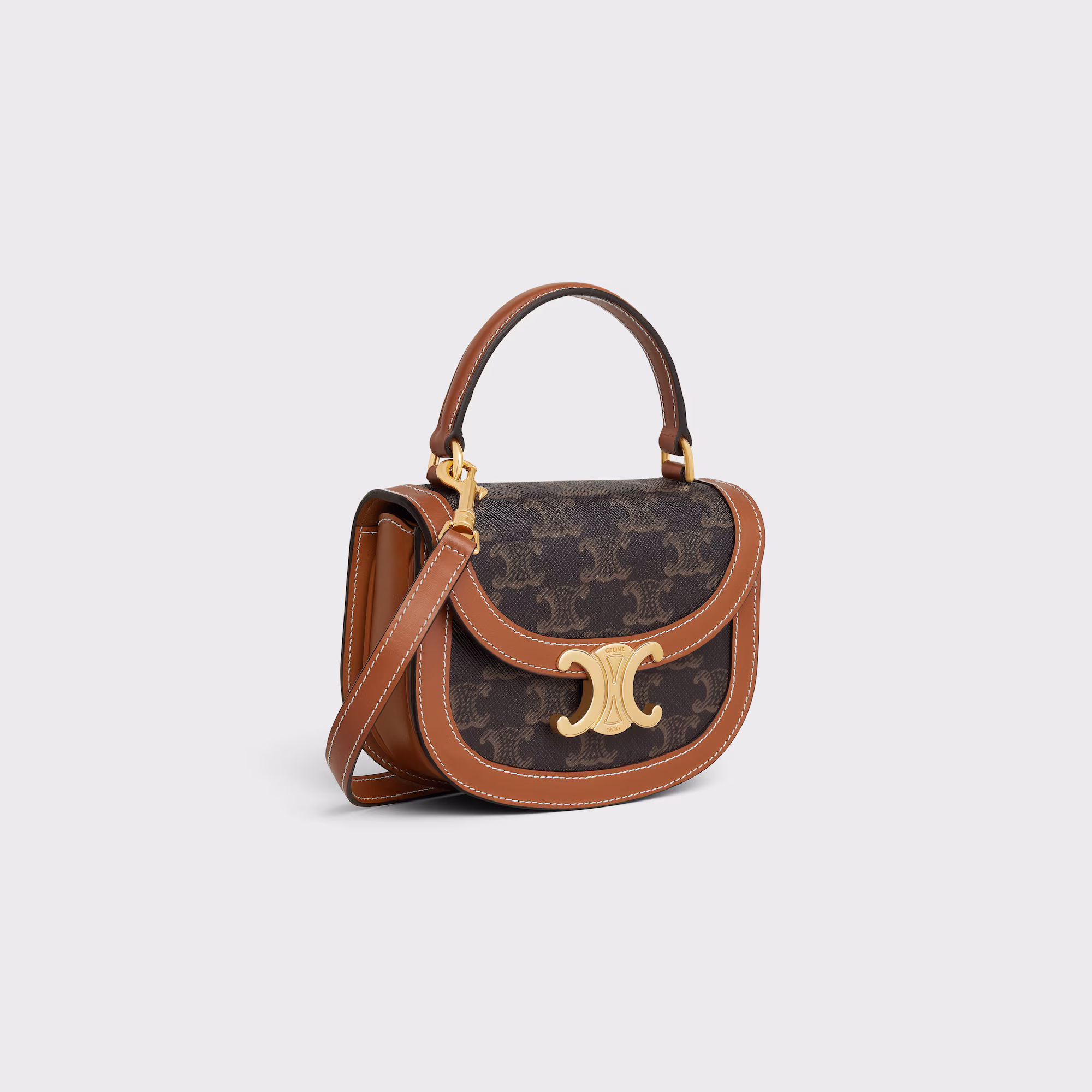 Mini Besace Clea In Triomphe Canvas And Calfskin