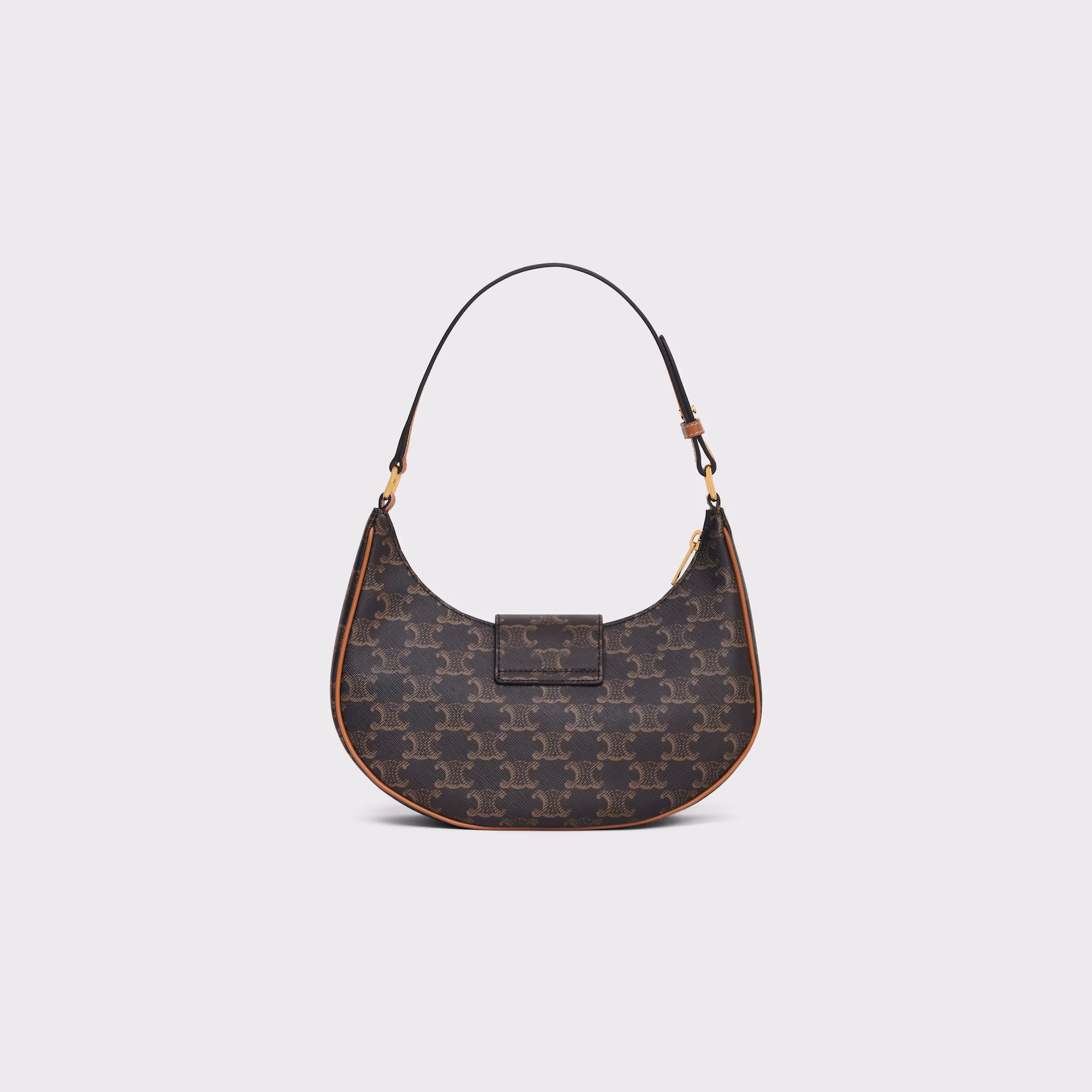 Celine Ava Triomphe Soft Bag In Smooth Calfskin Black