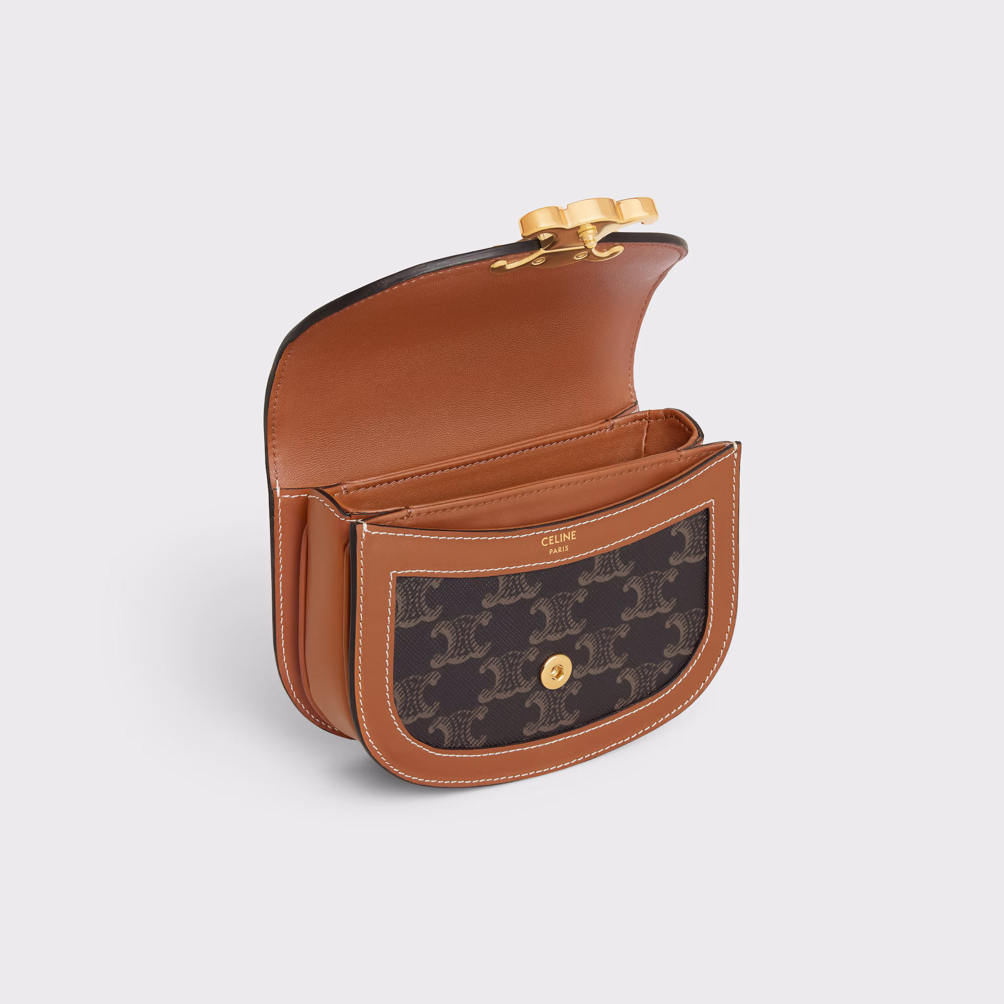 Mini Besace Clea In Triomphe Canvas And Calfskin