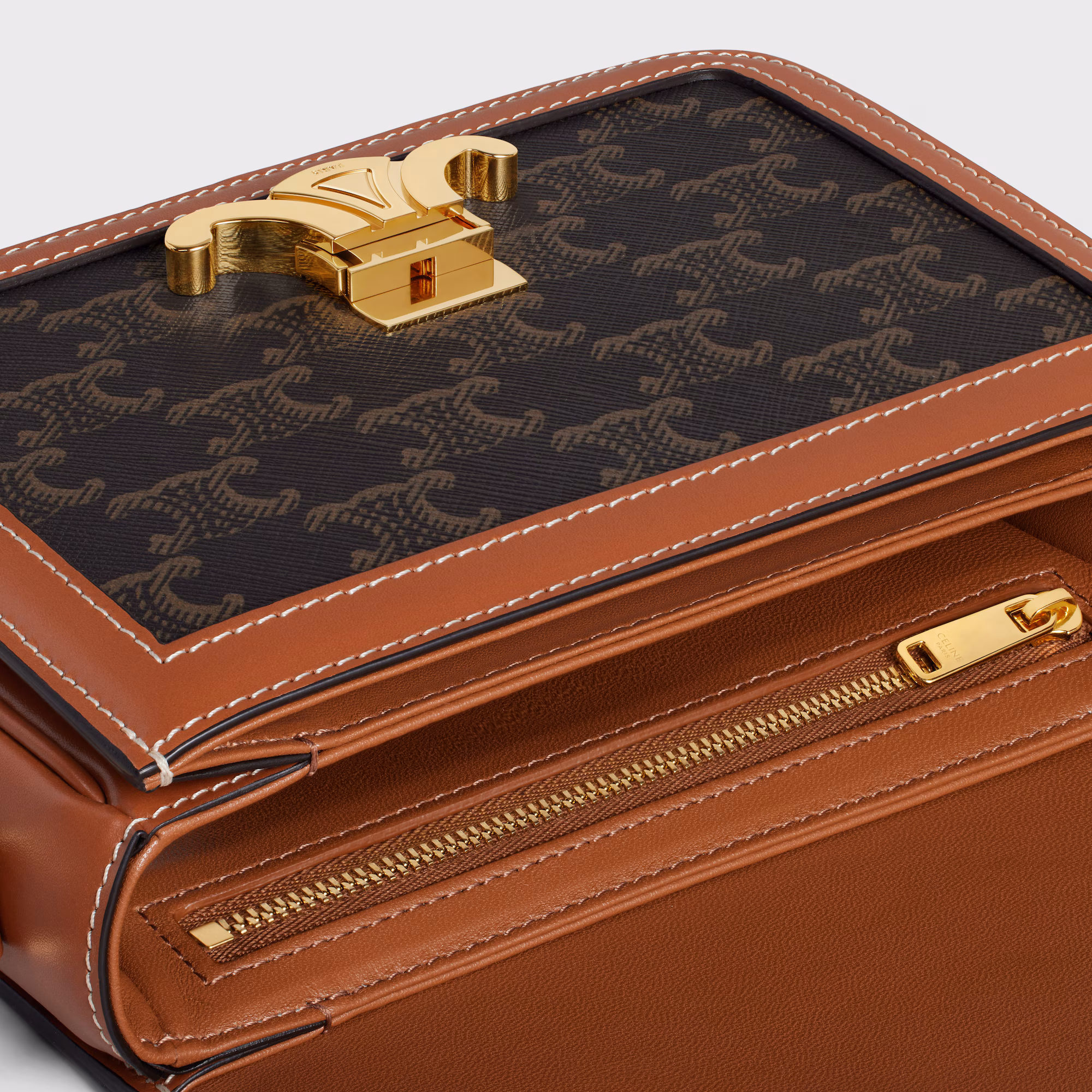 Teen Triomphe Bag In Triomphe Canvas And Calfskin